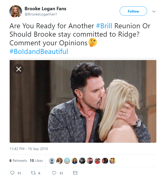 Bold and the Beautiful - Bill Spencer (Don Diamont) and Brooke Logan (Katherine Kelly Lang)