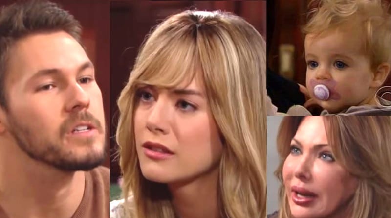 Bold and the Beautiful Spoilers - Liam Spencer (Scott Clifton) - Hope Logan (Annika Noelle) - Kelly Spencer (Gabriel Sporman) - Taylor Hayes (Hunter Tylo)
