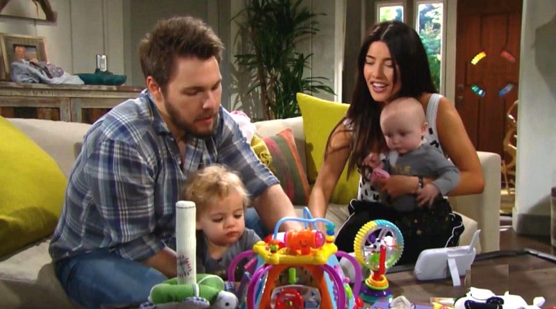Bold and the Beautiful Spoilers: Steffy Forrester (Jacqueline MacInnes Wood) - Liam Spencer (Scott Clifton) - Kelly Spencer (Zoe Pennington and Chloe Teperman) - Phoebe Forrester (Rosalind Aune and Isabella de Armas)