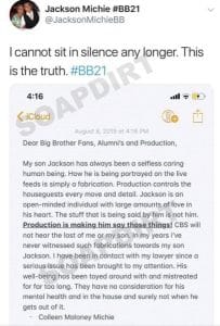 big brother: Jackson michie