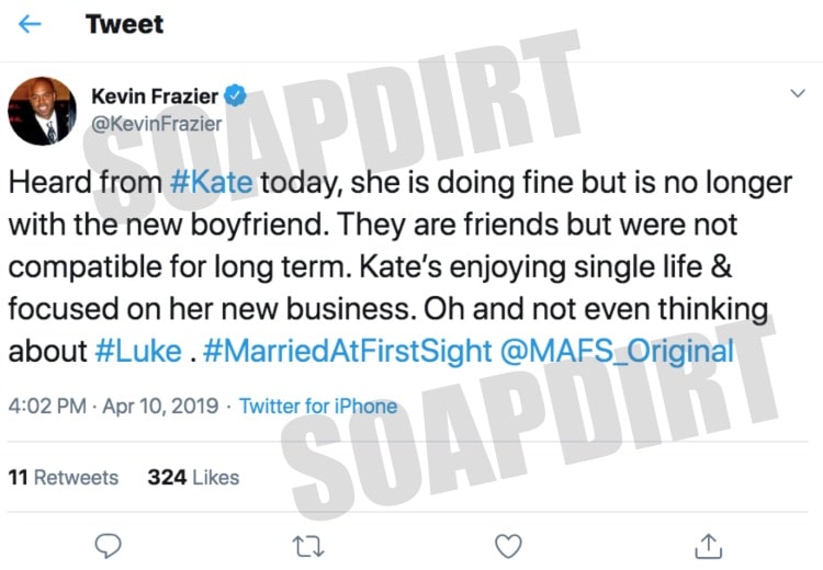 Married at First Sight: Kevin Frazier - Twitter