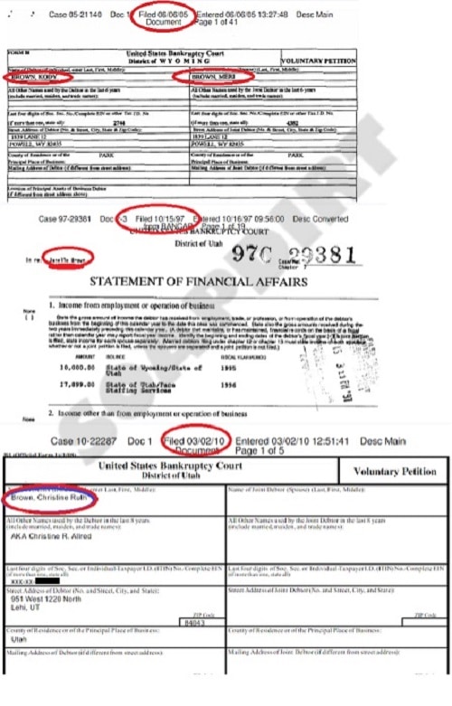 Sister Wives: Bankruptcy Documents