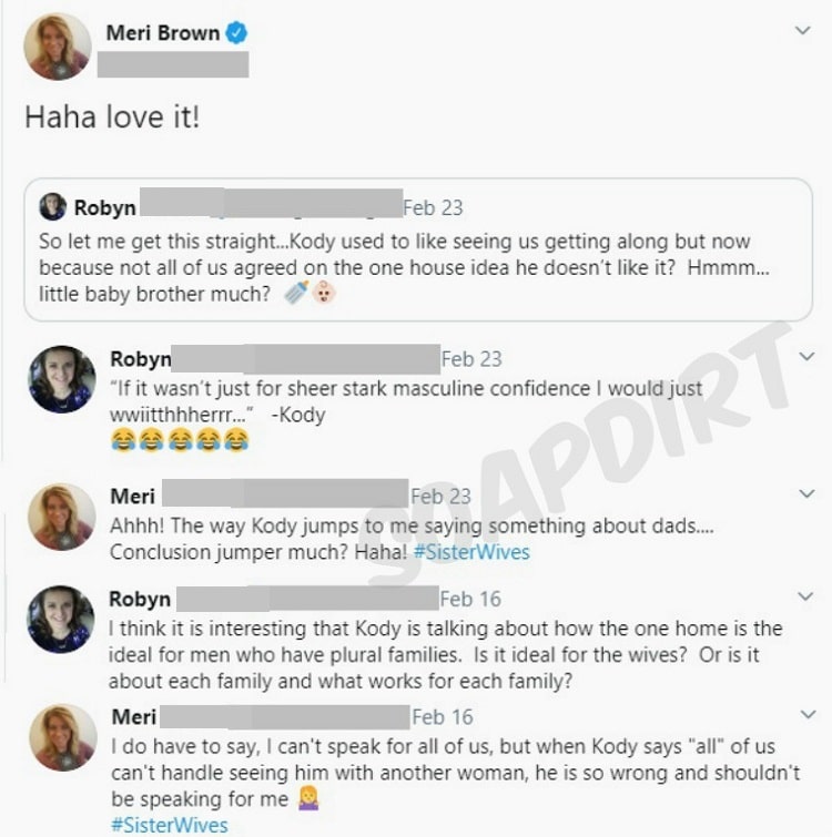 Sister Wives: Meri Brown - Robyn Brown - Tweets