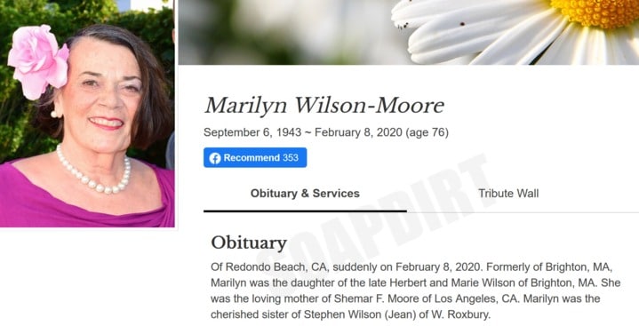Shemar Moore - Marilyn Wilson Moore obituary