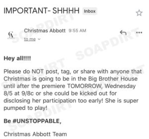 'Big Brother 22': Christmas Abbott Leaks 'BB22' Appearance - Will CBS