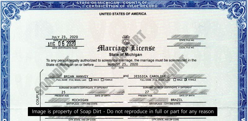 90 Day Fiance: Jess Caroline - Brian Hanvey - Marriage License