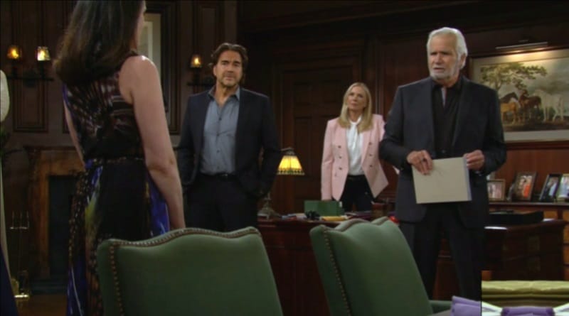 Bold and the Beautiful Spoilers: Brooke Logan ( Katherine Kelly Lang) - Eric Forrester (John McCook) - Quinn Fuller (Rena Sofer) - Ridge Forrester (Thorsten Kaye)