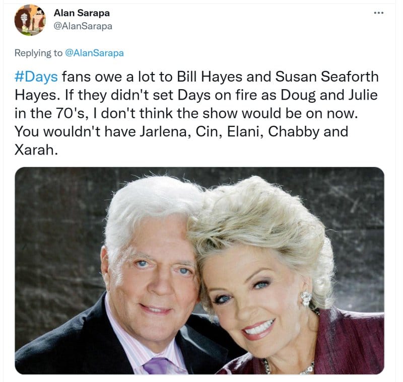 Days of Our Lives Spoilers: Doug Williams (Bill Hays) – Julie Williams (Susan Seaforth Hayes)