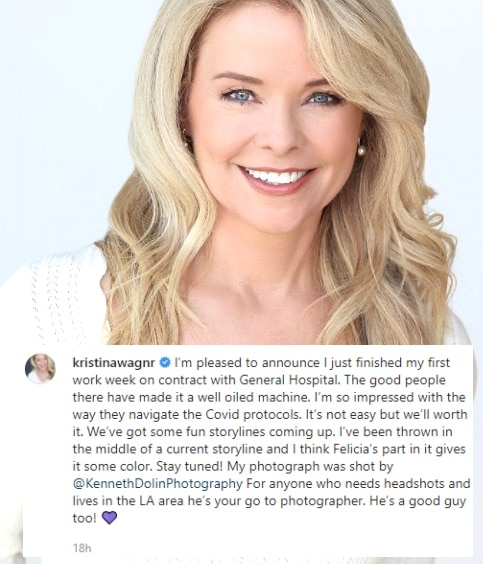 General Hospital Comings And Goings: Felicia Jones (Kristina Wagner)