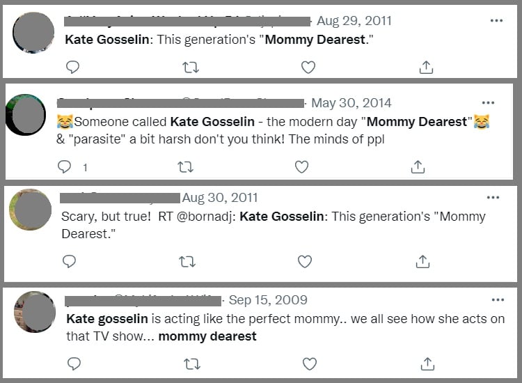 Kate Gosselin: Kate Gosselin Mommy Dearest Comments