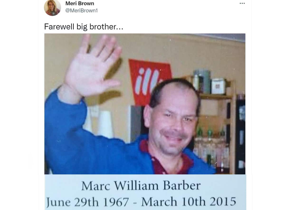 Meri Brown brother - Marc Barber obituary