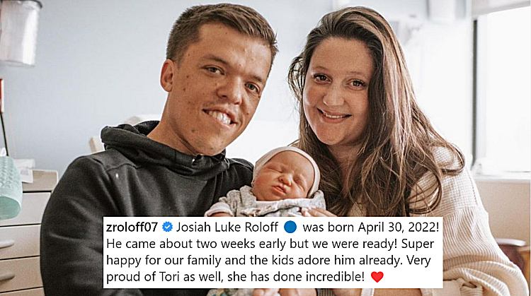 Zach Roloff and Tori Roloff and baby Josiah Roloff