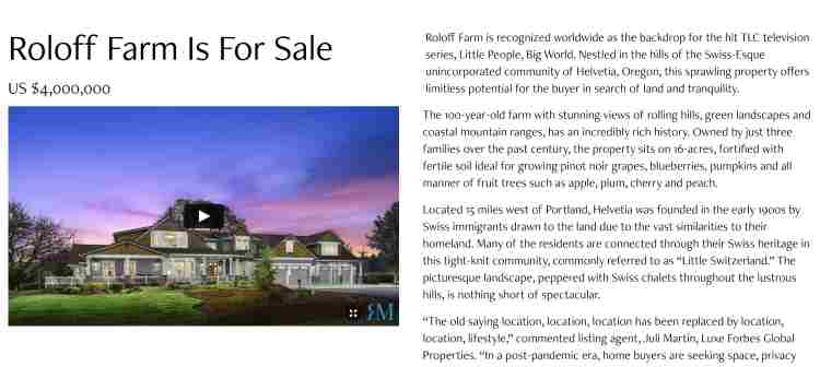 Roloff farm for sale