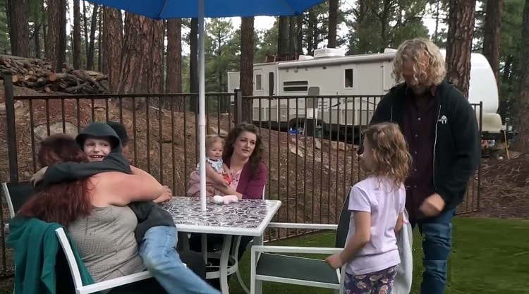 Sister Wives: Kody Brown with Janelle Brown's RV in Robyn's Backyard.