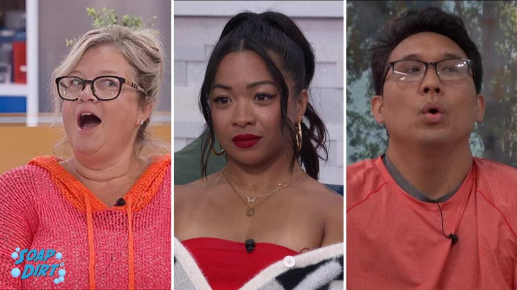 Angela Murray, Rubina Bernabe, and Kimo Apaka from Big Brother 26 look   imaginable   nominations.