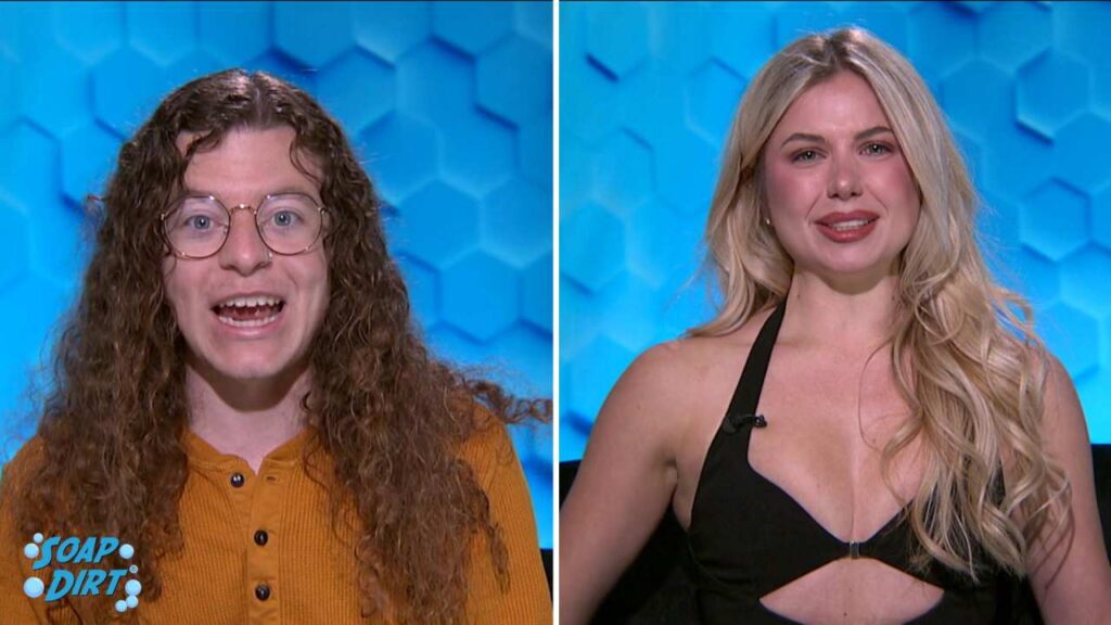 Quinn Martin and Leah Peters strategize connected  Big Brother 26 aft  Quinn's Head of Household win.