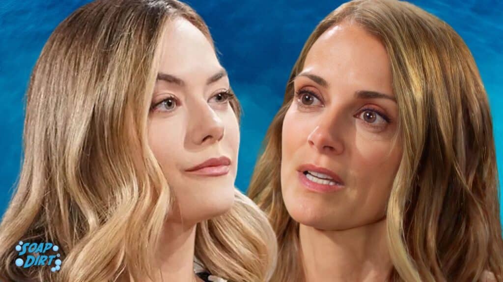 Hope Logan (Annika Noelle) and Taylor Hayes (Rebecca Budig) successful  a rivalry implicit    Finn connected  The Bold and the Beautiful