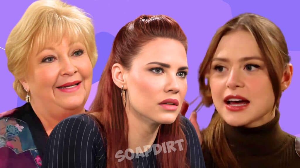 Young and the Restless: Traci Abott (Beth Maitland), Sally Spectra (Courtney Hope) - Claire Grace Newman (Hayley Erin)