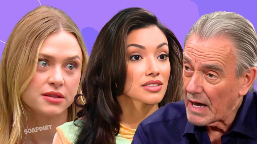 Young and Restrames: Claire grace Newman (Hayley Erin) - Victor Newman (Eric Baeden) - Audra Charles (Zleyka Strles) 