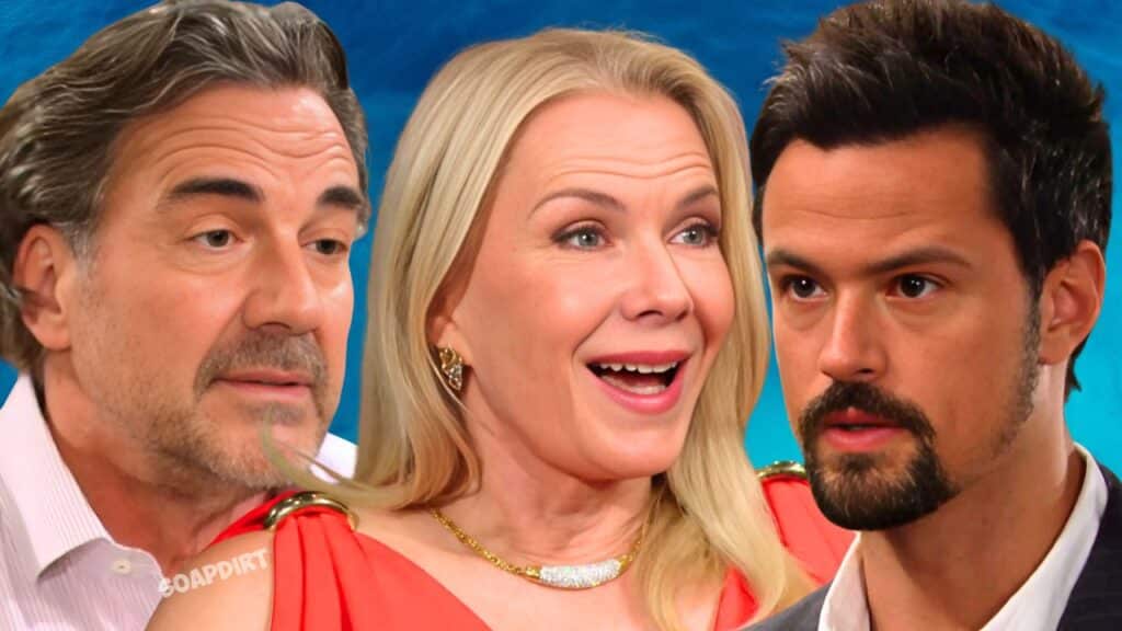 Bold and the Beautiful Spoilers: Ridge Forrester (Thorsten Kaye) - Brooke Logan (Katherine Kelly Lang) - Thomas Forrester (Matthew Atkinson)