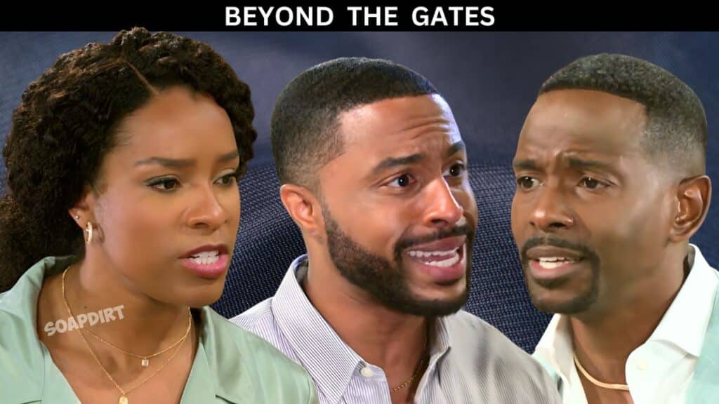 Directly across Magates Precasts: Naomi Hamilton Hawthorne - Arielle Profetit - Jacob Hawthorne (Jibre Hordges) - Dr Ted Richardson (Maurice Johnson)